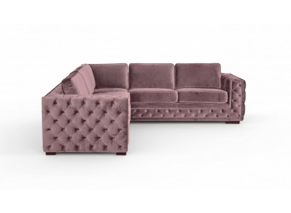 Hoekbank Rosa Fluweel Woonlandschap Bank Hoekset Bekleding Oudroze Meubel Design