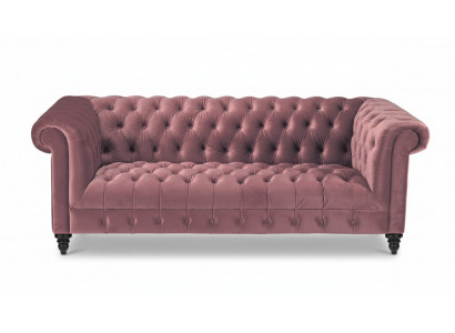 Fuchsia fluwelen bank Luxe Chesterfield-meubels Bank met knopen Driezits