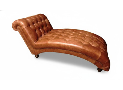 Chesterfield Bruine Chaise Longue Meubel Ligbank Woonkamer Modern Design Sofa Nieuw