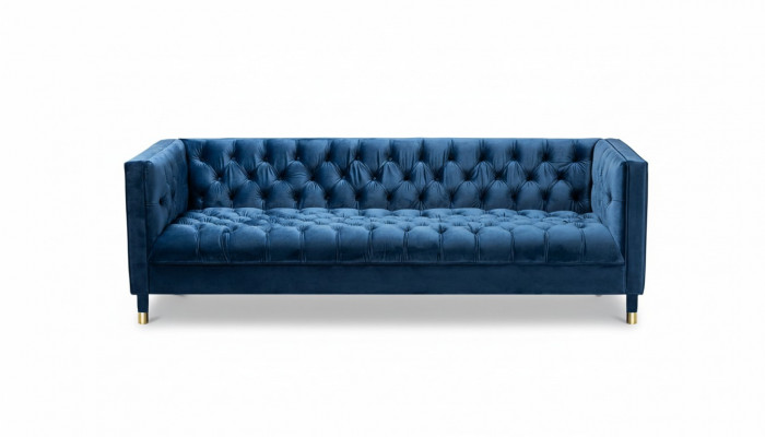 Blauwe Chesterfield Textiel Modern Design Stof Creatief Meubilair Nieuwe Woonkamerbank.