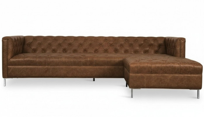 Bruine hoekbank in westerse stijl hoekbank hoekbank bank bankstel bekleding