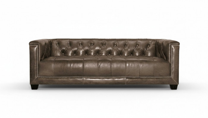 Bruine driezits leren Chesterfield woonkamer modern design bankstellen bank nieuw