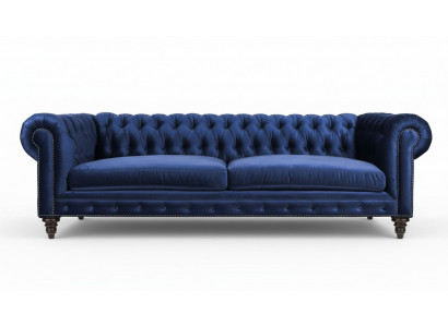 Blauwe Chesterfield driezitsbank modern design banken sofa meubelstoffering nieuwe stoffen sofa's.