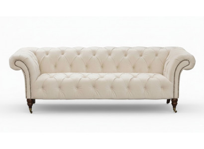 Beige Chesterfield Driezits Modern Design Bank Stoffen Bank Designermeubels