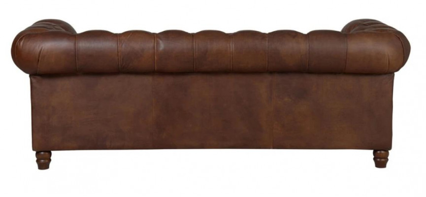 Chesterfield Bruin Driezitsbank Leer Woonkamer Modern Design Banken Sofa Nieuw