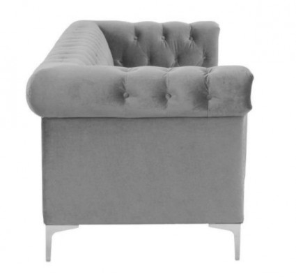Grijze Chesterfield driezits stoffen woonkamer design bankstellen gestoffeerde banken Nieuw