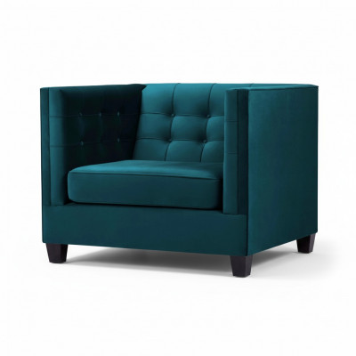 Fauteuil Chesterfield stof zee groen Creatief meubilair Nieuwe woonkamer.