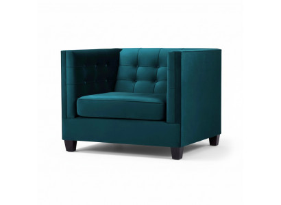 Fauteuil Chesterfield stof zee groen Creatief meubilair Nieuwe woonkamer.