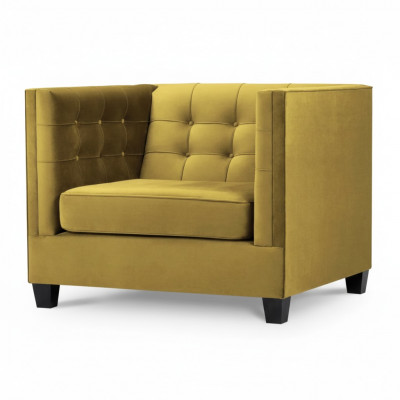 Fauteuil Chesterfield textiel stof beige. Nieuwe creatieve meubels voor de woonkamer.
