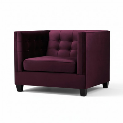 Fauteuil Chesterfield Textiel Stof Paars Creatief Meubilair Nieuw Woonkamer Modern