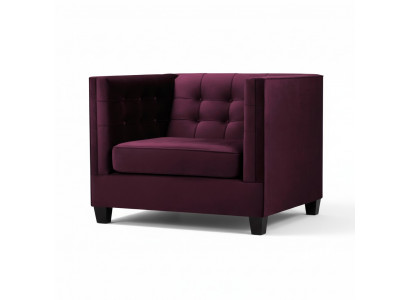 Fauteuil Chesterfield Textiel Stof Paars Creatief Meubilair Nieuw Woonkamer Modern