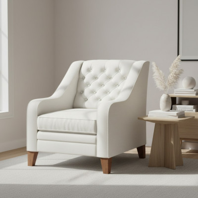 Fauteuil Textiel Stof Wit Creatief Meubels Nieuw Woonkamer Modern Chesterfield