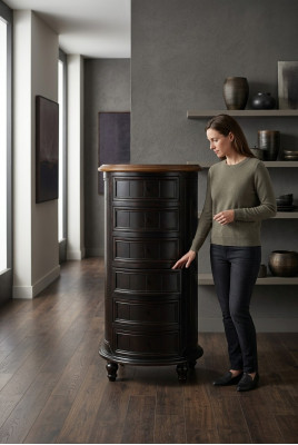 Ontwerp dressoir kast luxe hout ronde dressoirs kasten plank