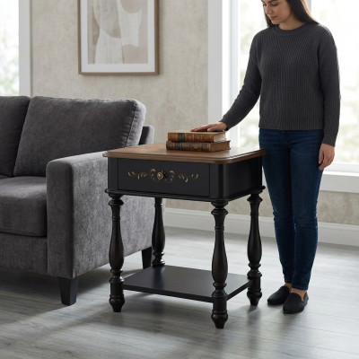 Ontwerper nachtkastje console luxe nachtkastjes bijzettafel lederen consoles hout nieuw