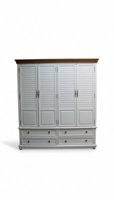 Luxe kledingkast van houten kast, kast, slaapkamer, kleedkamer, meubels, echt hout.