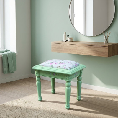 Textiel krukje sofa poef bekleding bijzettafel kruk meubelkruk kruk houten zitplaats nieuw