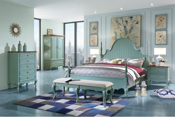 Luxe slaapkamer bed Echt houten meubels Houten bedden landelijke stijl Tweepersoons Nieuw.