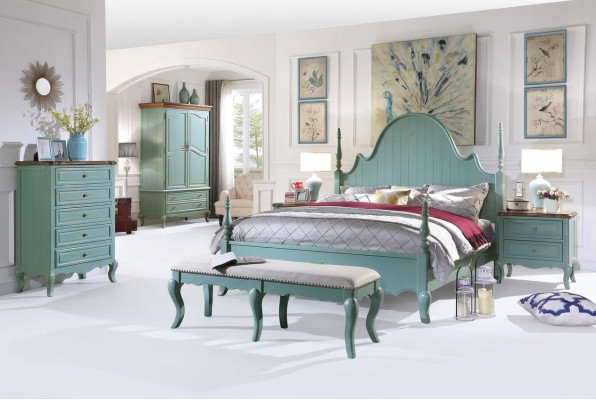 Luxe slaapkamer bed Echt houten meubels Houten bedden landelijke stijl Tweepersoons Nieuw.