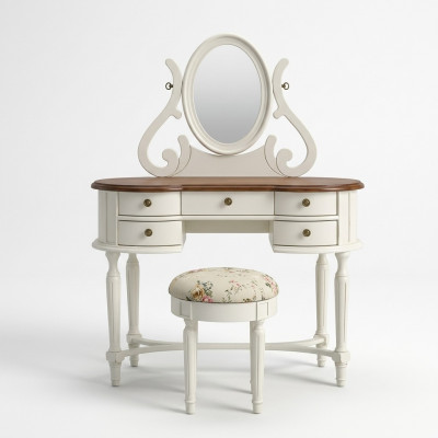 Kaptafel Spiegel Krukje Volledig ladekast Slaapkamer landelijke meubels Console