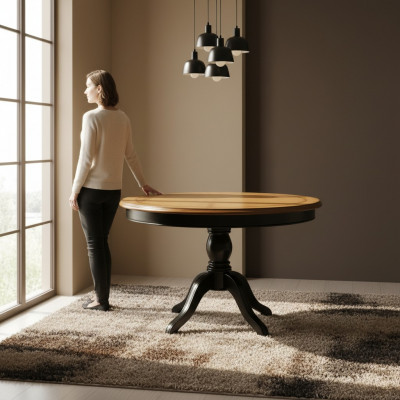 Eettafel rond 122 cm massief hout Eettafel Keukentafel tafel Echt hout Nieuw