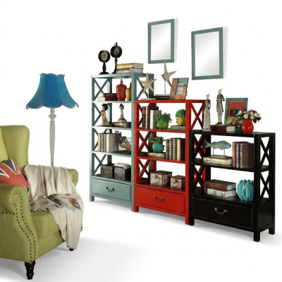 Vitrine Houten Plank Roomdivider Ontwerper Houten Rekken Loft Stijl Kast Rood Set