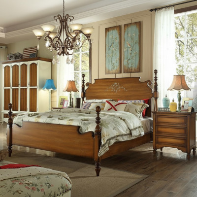 Ontwerp Slaapkamer 3-delige Set Bed 2x Nachtkastje Amerikaanse Luxe Beddenset Meubels