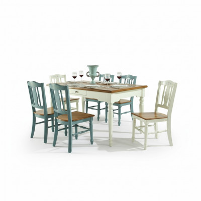 Eettafel 6x stoelen eetkamer set groep meubilair tafel zitgroep 7-delig hout nieuw