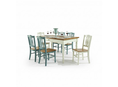 Eettafel 6x stoelen eetkamer set groep meubilair tafel zitgroep 7-delig hout nieuw