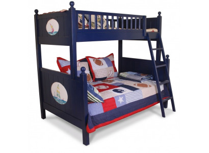 Klassiek kinderbed stapelbed blauw hoogslaper speelbed kinderbed stapelbed