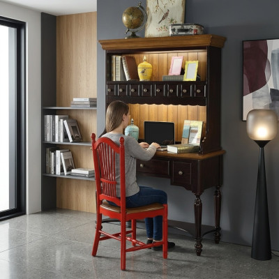 Kantoorinrichting Bureau Computermeubels Kantoor Houten meubilair Tafels Stoel 2-delig.