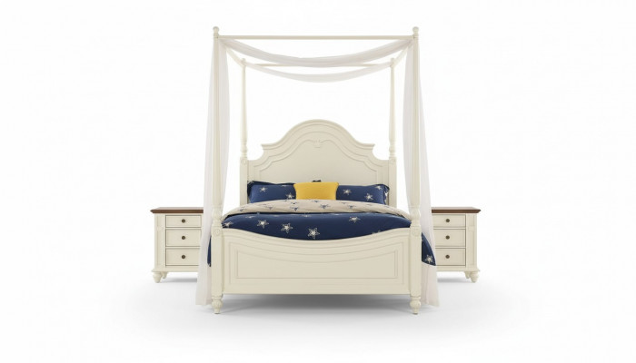 Hemelbed Bed 3-delige set Slaapkamer Bedden 3-delige set Landelijke meubels Nachtkastje