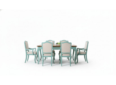 Eetset Eettafel 6 x Stoel Set Set Meubel Tafel Klassieke Eetgroep 7-delig.