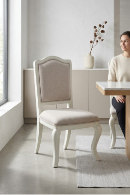 Landhuis gestoffeerde eetkamerstoel Echt houten bureaustoel Ontwerpst aan de stoel Stoelen Nieuw