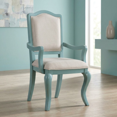 Stoel Blauw Design Woonkamer Eetkamer Houten Stoelen Bekleed met Armleuning Nieuw