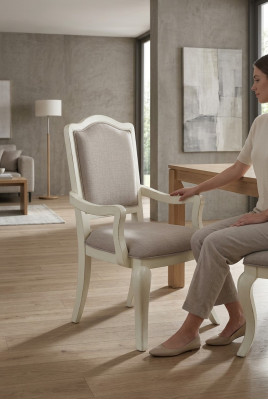 Klassieke stoel landhuis meubels eetkamer stoelen hout gestoffeerde meubels stoffering.