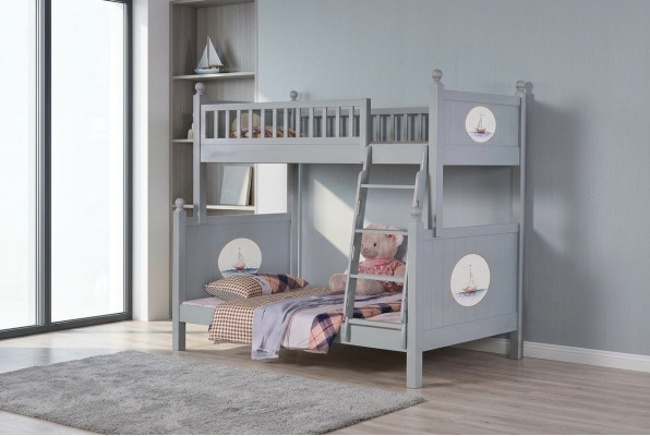 Elegante kinderkamerbed stapelbed luxe tienerbed hoog-laagbedden.