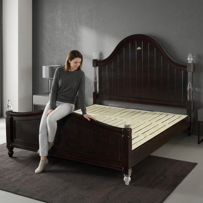 Ontwerper bed landhuis houten hotel metalen bedden tweepersoons slaapkamer houten meubels