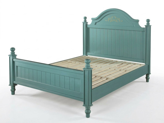 Groen bed Praktisch gestoffeerd bed Luxe tweepersoons slaapkamer designbed Bedden