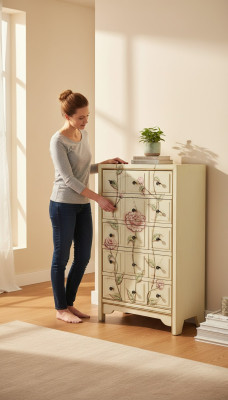 Apothekerskast, dressoir, commodes, kasten, echte houten meubels.