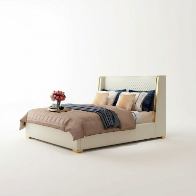 Ontwerper gestoffeerd bed bedden stof hout luxe tweepersoonsbed 180x200cm tweepersoonsbed