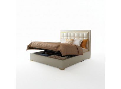 Bedbekleding Ontwerp Luxe Tweepersoonsbed Grijs 180x200 cm Slaapkamer Lederen Hotel