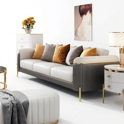 Sofaset 3-zits set Designbank Bekleding Banken Bank Modern Tafel Nieuw