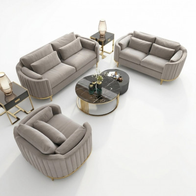 Bankstel Designer 3+2+1 Zits Bankstel Stof Set met bekleding