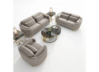 Bankstel Designer 3+2+1 Zits Bankstel Stof Set met bekleding
