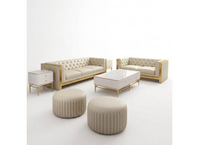 Sofaset 3 2-zits set Ontwerp Bank Bekleding Bank Moderne Banken