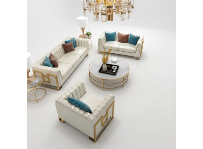 Luxe meubelbankstelbank sofa bekleding 3 2 1 zits salontafel 4-delig