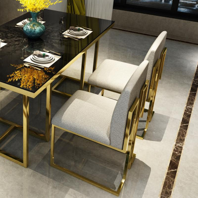 Stoelset zitkussen swing eetkamerstoelen bekleding textiel modern luxe