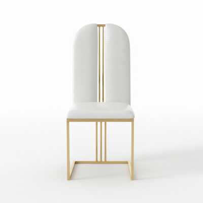 Roestvrijstalen eetkamerstoel Leren stoel Stoelen Roestvrijstalen Designer Goud