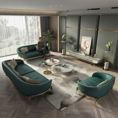 Sofa set 3-zits set design gestoffeerde bank bank modern