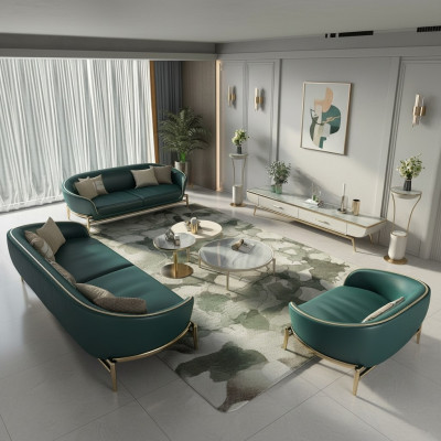 Sofa set 3-zits set design gestoffeerde bank bank modern
